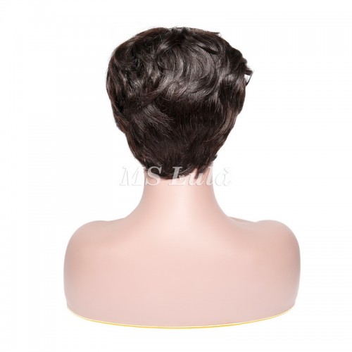 Natural Color Pixie Cut Human Hair Wig Machine-made Wig for Women | Human Hair Wig | Lace Front